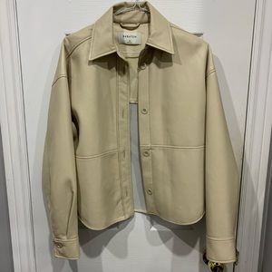 Babaton Pelli Hip Vegan Leather Shirt Jacket